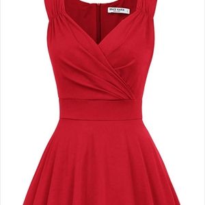 Women's Sleeveless Wrap V-Neck A-line Bridesmaid Cocktail Party Dress